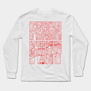 Frankfurt, Germany City Map Typography - Oriental Long Sleeve T-Shirt